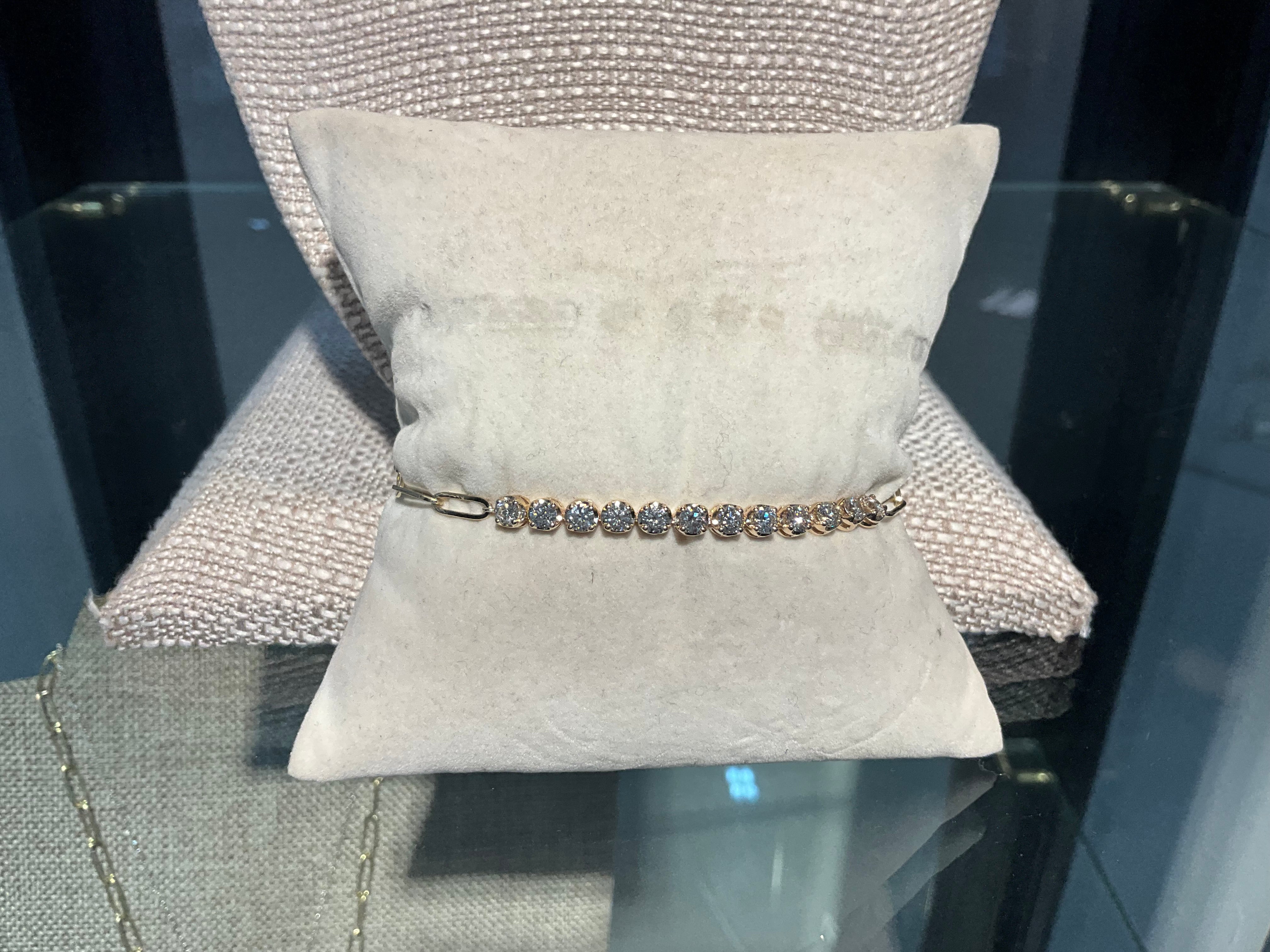 14KY 1.62CT DIAMOND LINK CHAIN 12 STONES