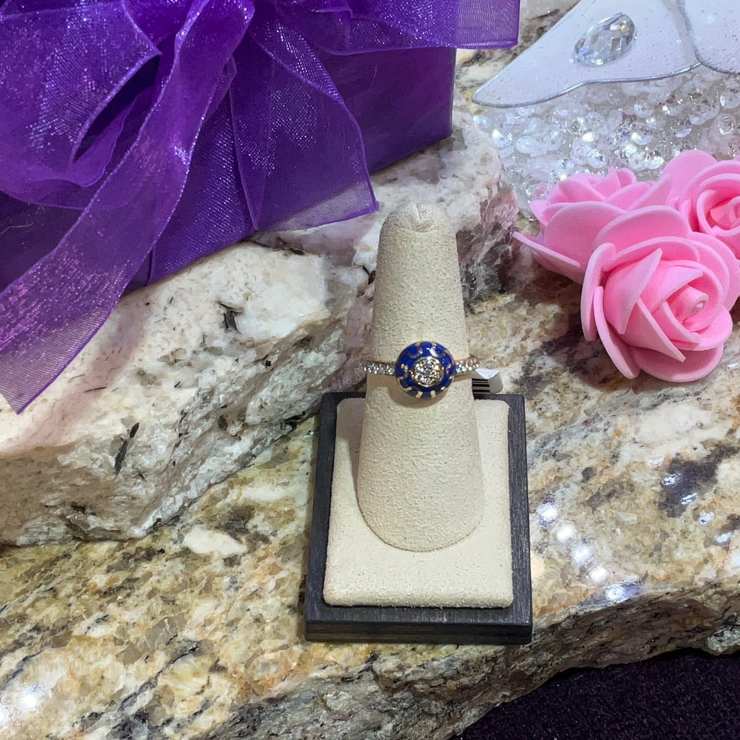 14ky B Enamel/Dia Ring