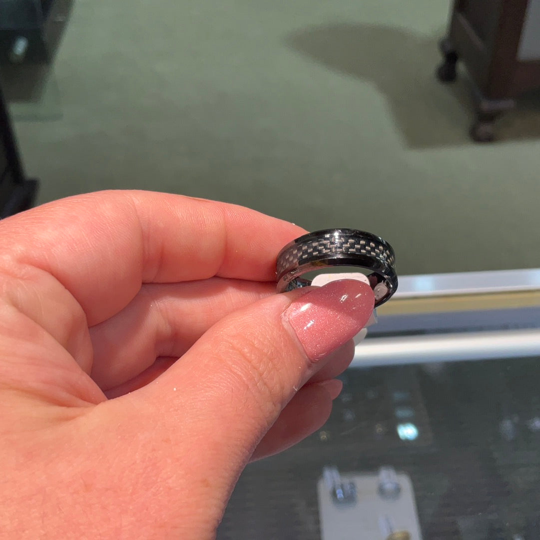 Blk Ti 8mm Carbon-Fiber Bevele-10