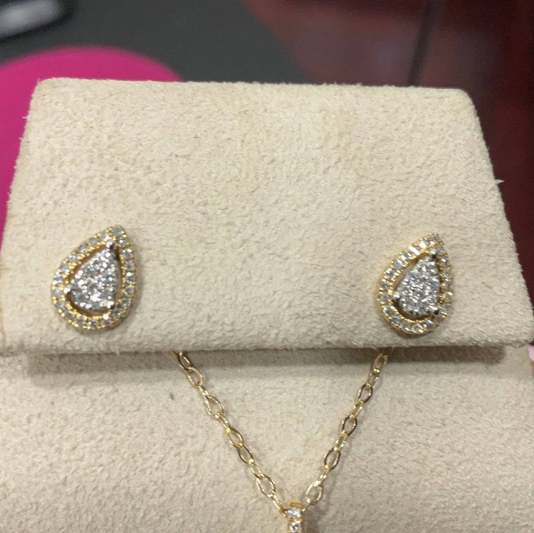 14ky diamond jacket earrings