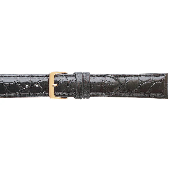 14MM Long Black Croco Grain