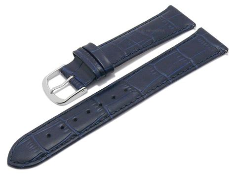 12MM Gator Grain Blue with White Buckle Band